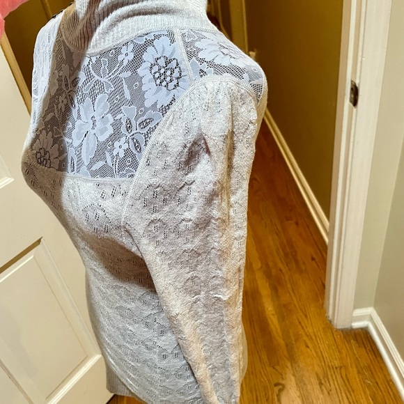 Free People Grey Lace Turtleneck - Picture 8 of 10